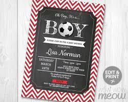 Soccer Baby Shower Invitation Boy Football Invite Red Ball Instant Download Couples Sports Personalize Party Editable Printable Wcbs099 Football Baby Shower Invitations Baby Shower Invitations For Boys Baby Shower Invitations