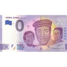 Comment trouver un billet euro 2016 ? Tr Kemal Sunal 1944 2000 Anniversary 2020 Billets Touristiques Zero Euro