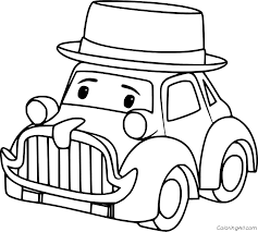 This coloring sheet shows a car that may have been popular decades ago driving through an overpass. Old Classic Car Grandpa Musty Coloring Page Coloringall