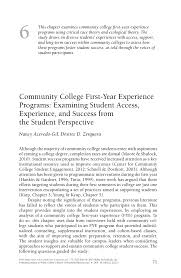 Going to community college route over a traditional 4 year university was a personal decision for at cc i know every student in my class. Pdf Community College First Year Experience Programs Examining Student Access Experience And Success From The Student Perspective Community College First Year Experience Programs
