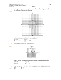 Regents Exam Questions By Topic Page 1 Radicals Graphing Complex Numbers Name