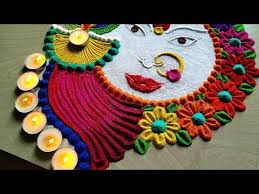 Durga Puja Navratri Festivals Rangoli And Diwali Dussehra Rangoli Youtube Festival Rangoli Navratri Festival Rangoli Designs Flower