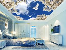 Gambar awan langit sunset amru salim flickr. 3d Langit Langit Kertas Dinding Dekorasi Rumah Ruang Tamu Langit Biru Awan Putih Putih Pir Bunga Langit Kertas Dinding Dekorasi Rumah Wallpaper Aliexpress