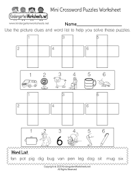 Kindergarten Crossword Puzzles Worksheet In 2020 Word Puzzles For Kids English Worksheets For Kids Crossword Puzzles