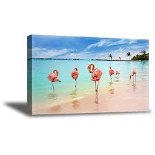 Awkward Styles Sea Room Decorations Flamingo Room Wall Decor Flamingo Canvas Decor Ideas Ready To Hang Picture Home Decor Ideas Flamingos Illustration Pink Room Wall Art Beach Decals Room Decoration Walmart Com