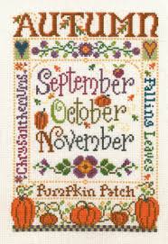 autumn season cross stitch chart