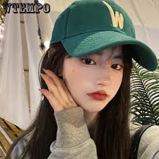 Gorra de béisbol con letras para mujer, gorra verde de primavera y verano,  sombrero para el sol con alfabeto para mujer