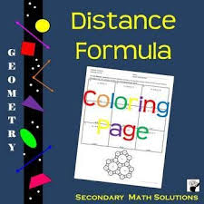 Distance Formula Coloring Activity Common Core Math Middle School Math Lesson Plans Geometry Lesson Plans