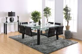 Furniture Of America 3363t Square Glass Table Set Square Glass Dining Table Modern Dining Room Dining Room Contemporary
