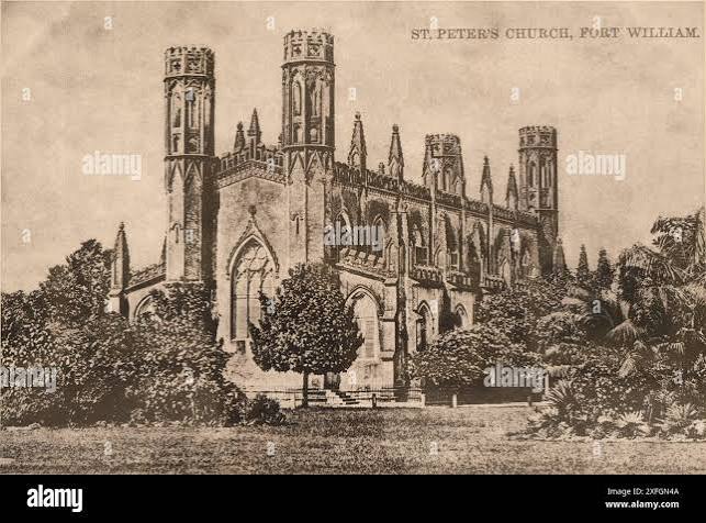 St. Peter's Church, Fort William. 1870-1920 photograph of Calcutta (Kolkata), India, captured by unknown British photographer Stock Photo - Alamy