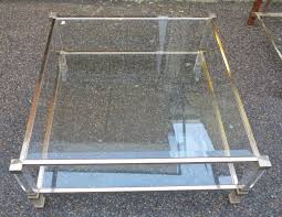 Italian modern french coffee table by pierre vandel for 1970s at pamono gold square vintage 2 tier paris glass brass and aluminium vintagonist on artnet catawiki rectangular design market in chrome plated tiers side tables from. Pair Of Coffee Tables Pierre Vandel A Abc Pascal