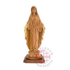 Hand Carved Wood Statue Of Virgin Mary Wood Statues Mary Statue Hand Carved Wood