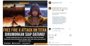 Menurut rumor yang beredar, free fire dikabarkan akan berkolaborasi lagi dengan salah satu anime yang tak kalah tenar yaitu attack on titan! Akankah Free Fire Ff Mendatangkan Eren Yeager Collab Aot