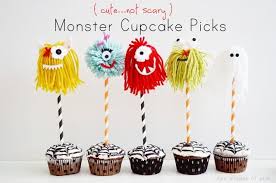 Iplik Canavar Cupcake Talep Monster Cupcakes Halloween Crafts For Kids Yarn Monsters