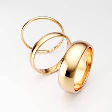 14k Solid Gold Wedding Band Men Women Plain Yellow Gold Etsy