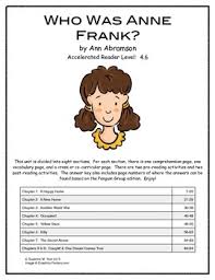 Who Was Anne Frank By Ann Abramson Literature Unit Literature Unit Accelerated Reading Literature