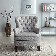 Free shipping on orders over $35. Button Tufted Accent Chair With Nailhead Gray White Color Walmart Com Walmart Com