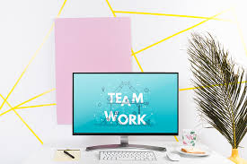 This free sample mockup shows stylized versions of a black iphone, an imac and macbook. 40 Most Popular Desk Mockups For Graphic Design 2020 Colorlib