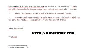 Surat berhenti koperasi sekatan perjalanan dikenakan ke atas individu atau pengarah syarikat yang gagal. Contoh Surat Rasmi Berhenti Menjadi Ahli Koperasi Rasmi B