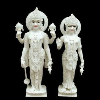 Handcrafted Marble Laxmi Narayan / Vishnu Lakshmi Statue product image