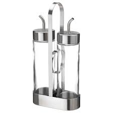 Ortfylld 3 Piece Oil Vinegar Set Glass Stainless Steel Ikea Gewurzglaser Edelstahl Stahl