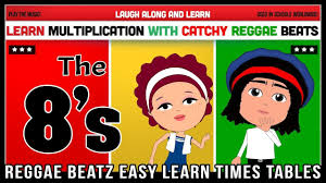 Reggae Beatz 8 Times Table Video Reggae Times Tables Kids Songs