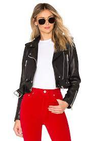 Lth Jkt Mya Cropped Biker In Black Revolve Fashion Clothes Women Fashion Leather Jacket