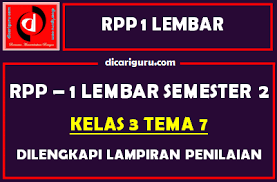 Menerima dan menjalankan ajaran agama yang dianutnya. Rpp 1 Lembar Kelas 3 Tema 7 Dilengkapi Lampiran Penilaian Dicariguru Com