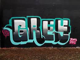 Grey Fill Blue Outline Blue Fill Grey Outline Graffiti Street Art Words