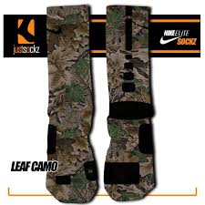 Leaf Camo Custom Nike Elite Socks Hunting Realtree Woodland