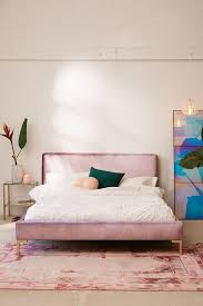 Redesigning your bedroom starts with a new bed. Rosalie Velvet Platform Bed Urban Outfitters