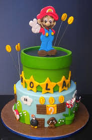 Cake represents the water, land and sky. Mariocake Mario Cake Mario Bros Cake Super Mario Cake