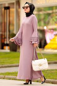 nayla collection volan kol lila tesettur elbise 4260lila tesetturisland com elbise elbise modelleri islami giyim