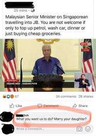 This came after a singing reality programme featuring numerous celebrity judges, including his son dafi (gaddafi ismail sabri), came under criticism for allegedly not. Responding To News Of M Sian Minister Who Said S Poreans Not Welcome In Jb Netizen Asks What You Want Us To Do Marry Your Daughter News Wwc