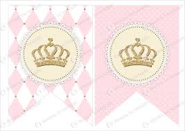Descubrí la mejor forma de comprar online. Kit Imprimible Corona Princesa Rosa Decora Tu Cumple