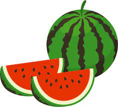 フリー素材 | 夏の季節にぴったりな美味しそうなスイカを描いたイラスト