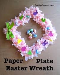 Homemade décor elements bring comfort and warm atmosphere into any home design. Paper Plate Easter Wreath