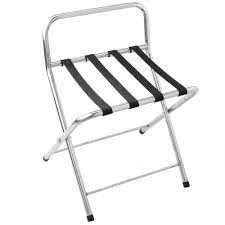 The weight capacity that it can withstand is up to 200 lbs. Folding Luggage Rack Suitcase Stand With Backrest For Hotel And Apartment In Chromed Metal 554 X 475 X 725 Mm Cablematic