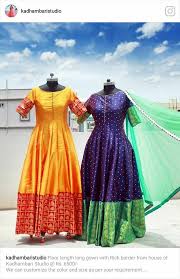 Pattu Long Frocks Silk Dress Long Ikkat Dresses Indian Gowns Dresses