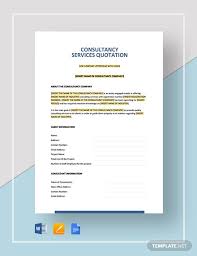 Consultancy Services Quotation Template In 2020 Quotations Quotation Template Word Quote Template