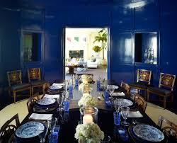 High Gloss Cobalt Blue Walls Kirsten Kelli Dining Room Blue Beautiful Room Designs Preppy Dining