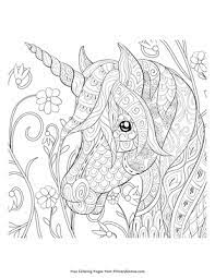 From simple unicorn outlines for preschool kids to color in, to more detailed designs for big kids, we hope you find a coloring page that you like! Zentangle Unicorn Head Coloring Page Free Printable Pdf From Primarygames