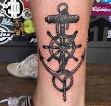 Ships Wheel And Anchor By Longdogtattoos Anchor And Wheel Tattoo Tattoos Wheel Tattoo