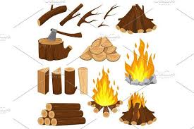 Firewood Boards Fireplace Fire Wood Wood Trunk Tree Illustration Fire Painting