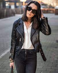 Brunette Wearing All Saints Leather Jacket And Le Specs Airheart Sunglasses All Saints Leather Jacket Leather Jacket All Saints Clothing