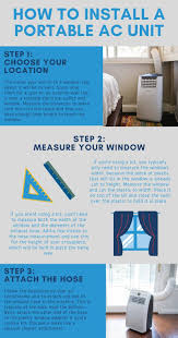 Follow these steps to quickly set up your portable ac: How To Install A Portable Air Conditioner In Any Home Infographic Newair