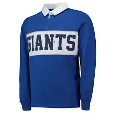 Details About Nfl New York Giants Cut And Sew Rugby Shirt Royal Mens Fanatics Branded