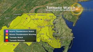 A tornado watch has been issued for 13 of the state's 21 counties as heavy rain and strong winds the watch applies to the following counties and will be in effect until 7 p.m, according to the national. Tornado Watch Cbs Baltimore