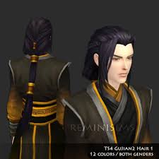 Unisex Gujian Fantasy Male Long Hair For The Sims 4 Sims Sims 4 Sims 4 Hair Male