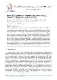 pdf sound absorption properties of tropical plants for